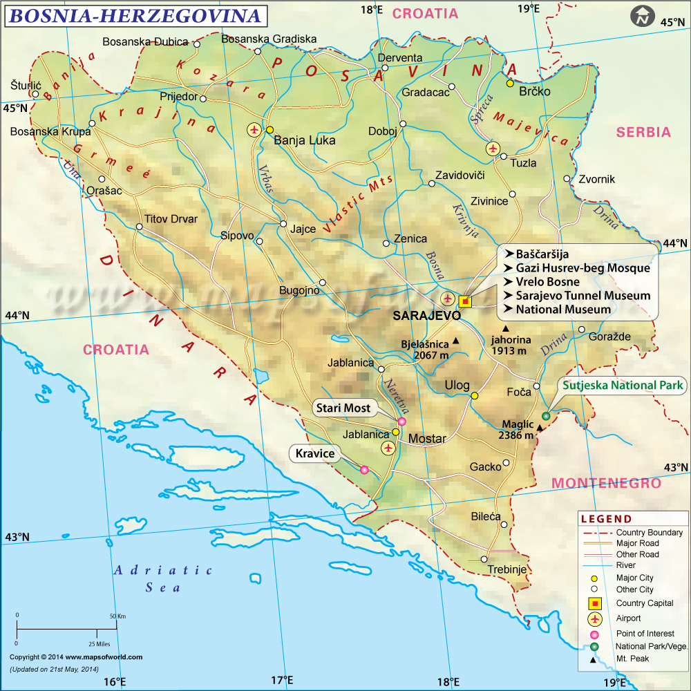 Bosnia Herzegovina Map