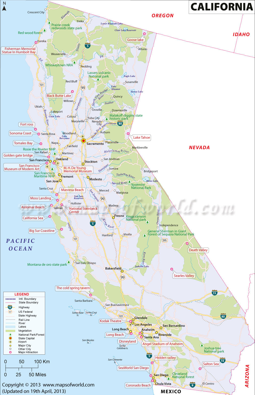 California Map For free Download and Buy