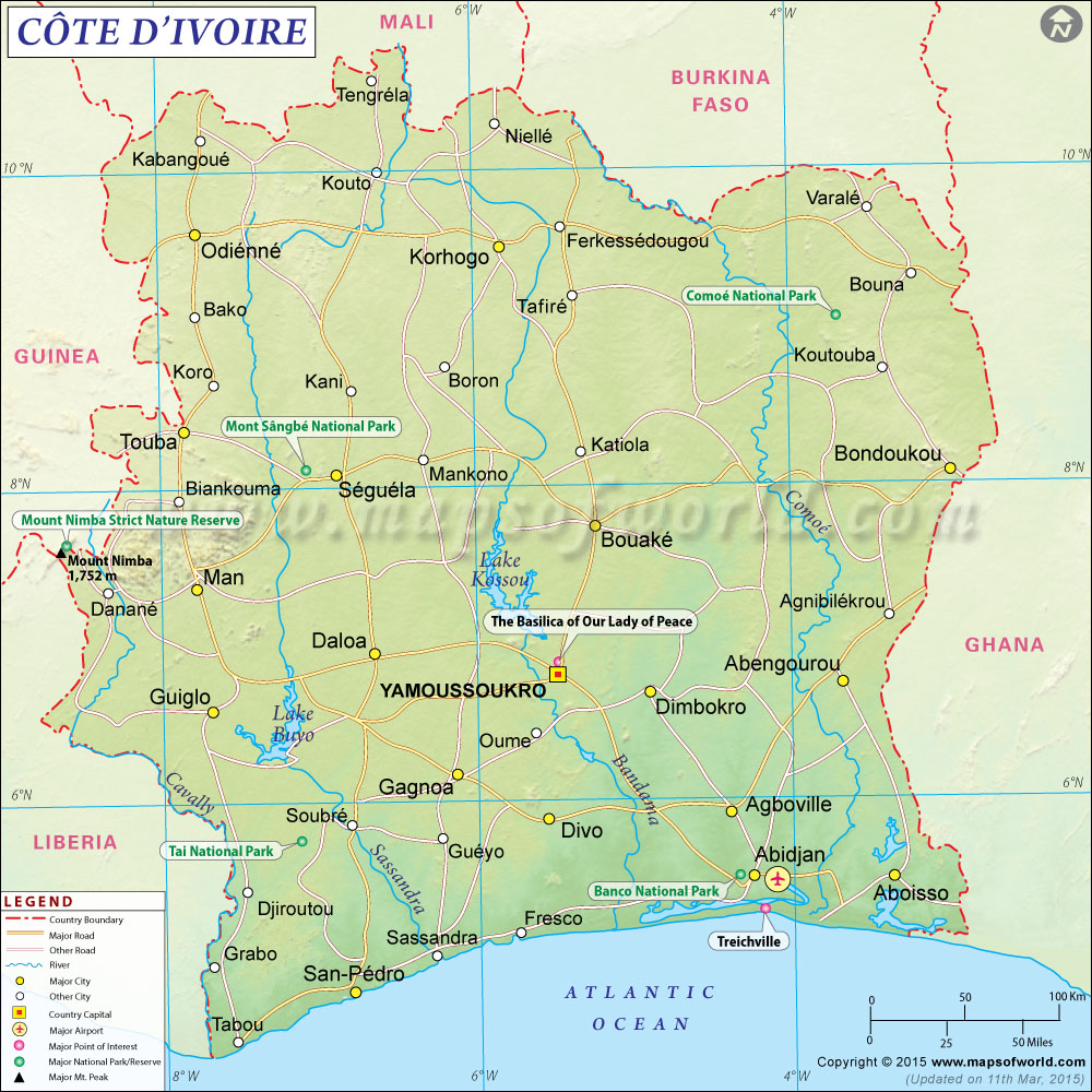 Cote d'Ivoire Map