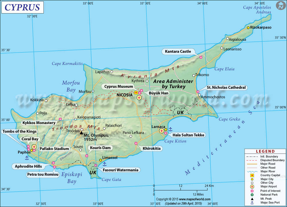 Cyprus country map