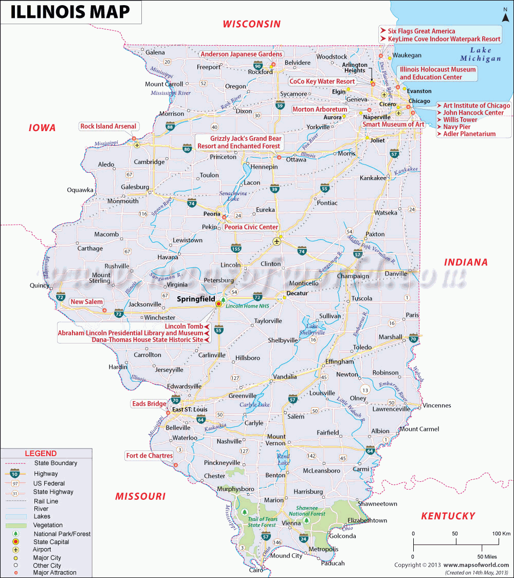 Illinois Map (IL)