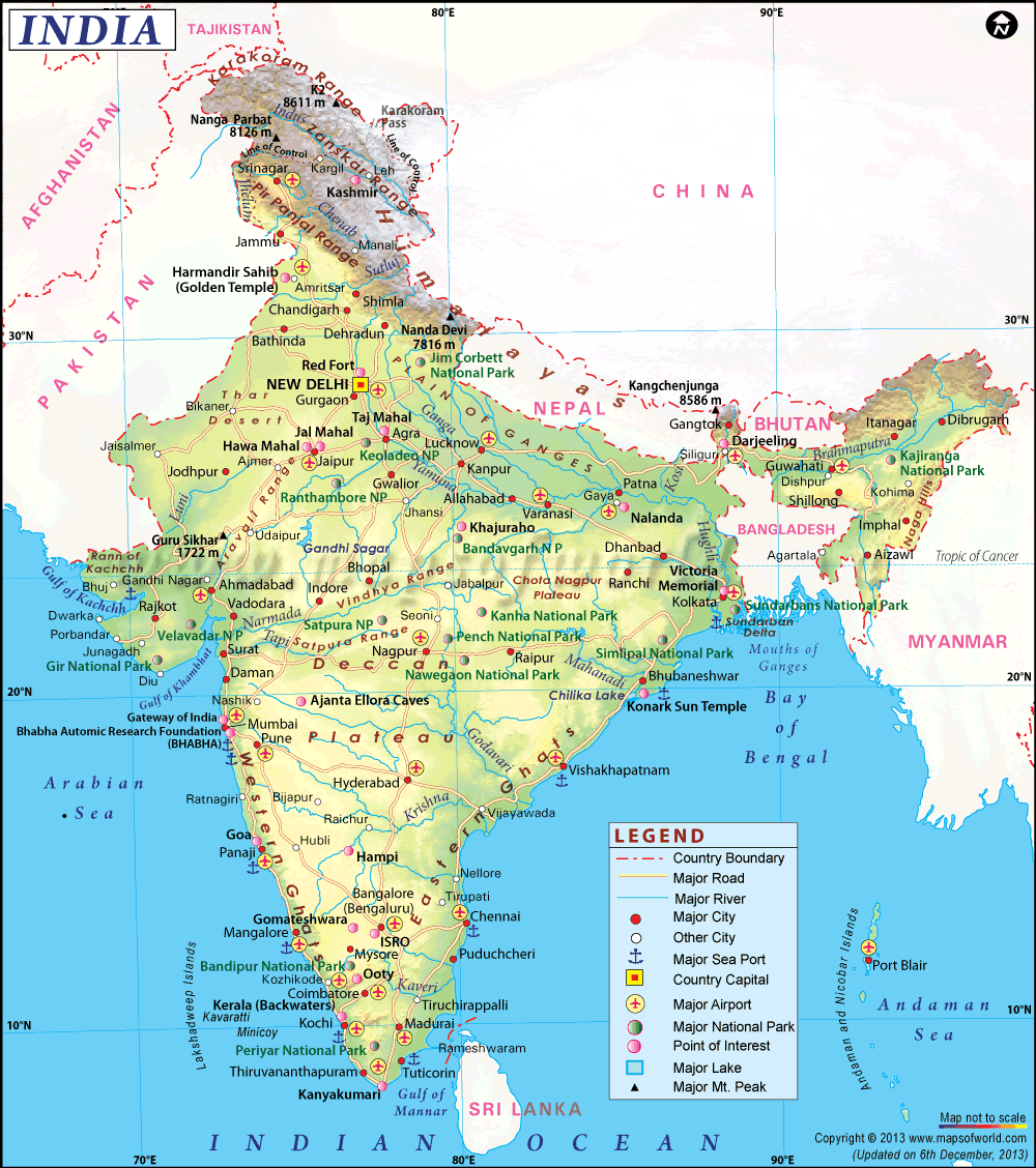 India map - know about India with the help of map