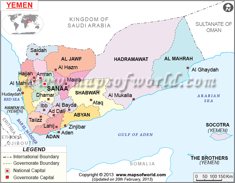Political Map of Yemen